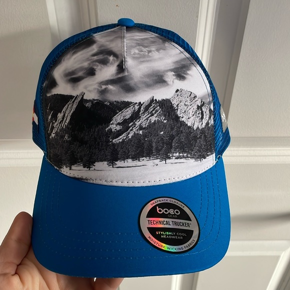 boco gear Accessories - ✨NEW✨Boco Gear Trucker Hat with black & white photo of the Boulder Flatirons